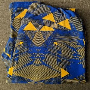 Lularoe Blue and Mustard TC Leggings